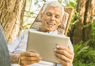 Man with a tablet computer